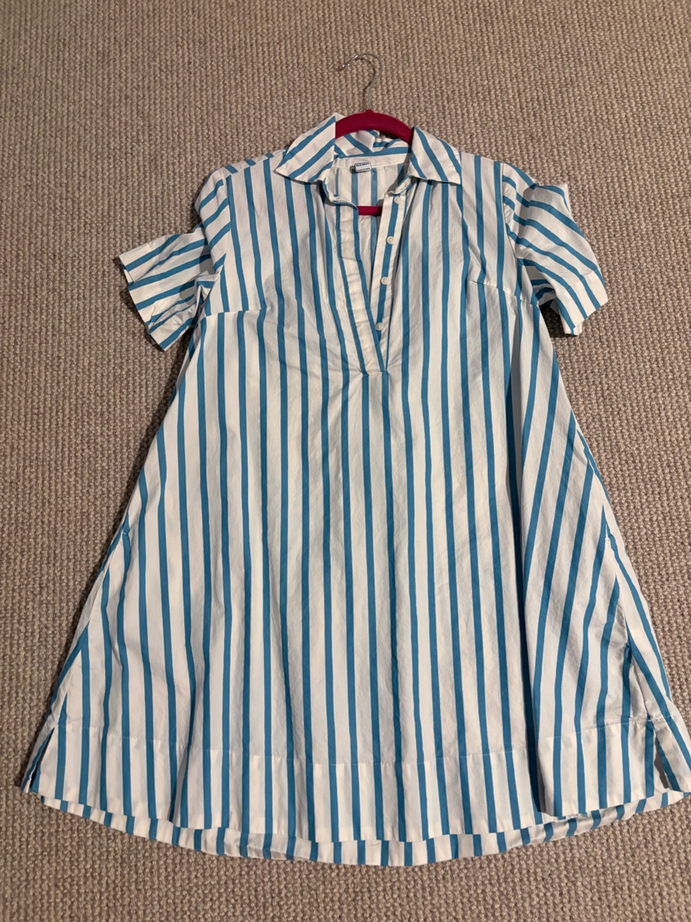 Old Navy Striped Blue & White Shirt Dress